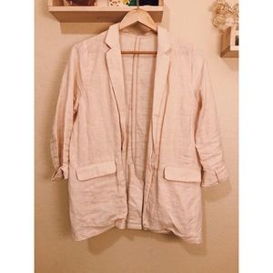 Pale Pink Linen Blazer